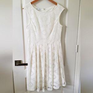 EUC London Times off white back zip dress, size 10